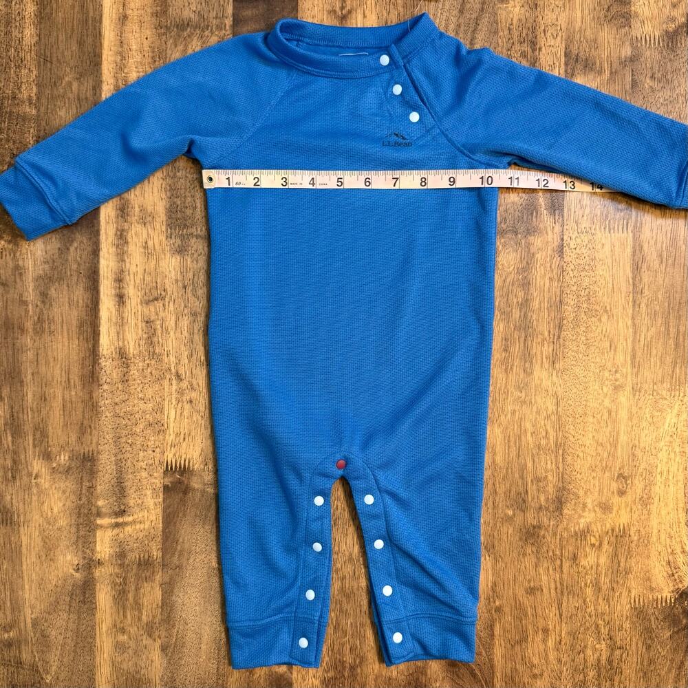 L.L.Bean Wicked Warm Underwear One-Piece Snap Cobalt Sea Baby 6-12 Months - Picture 6 of 7